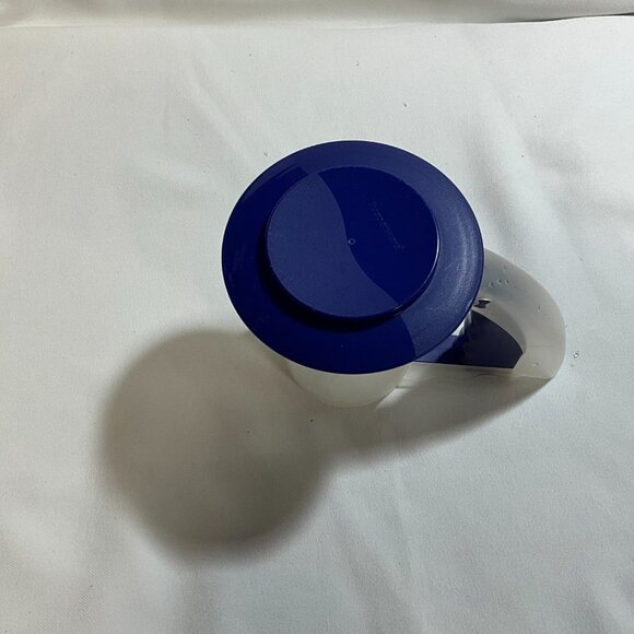 Vintage Tupperware Blue Sift N Style With Handle Measuring Flour Sifter 2 Cups - Picture 2 of 4